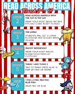 Read Across America Week Dress Up Days